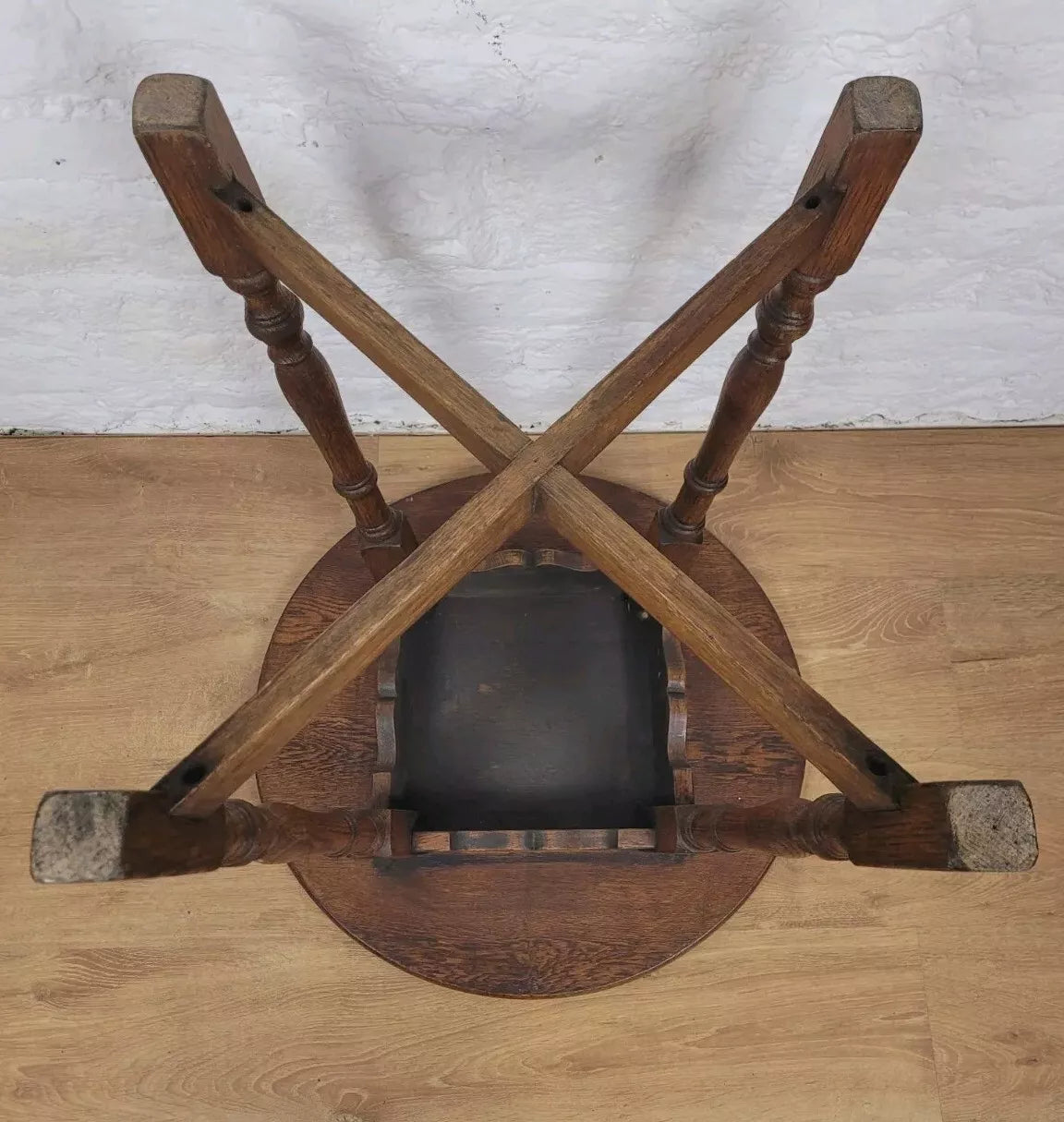 Circular Oak Side Table Country Carved 19th Century Postage Available