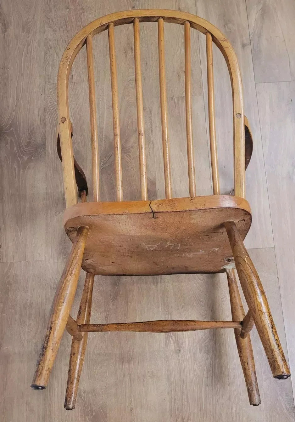 Vintage Carver Armchair Mid 20th Century Beech Spindle Back Postage Available