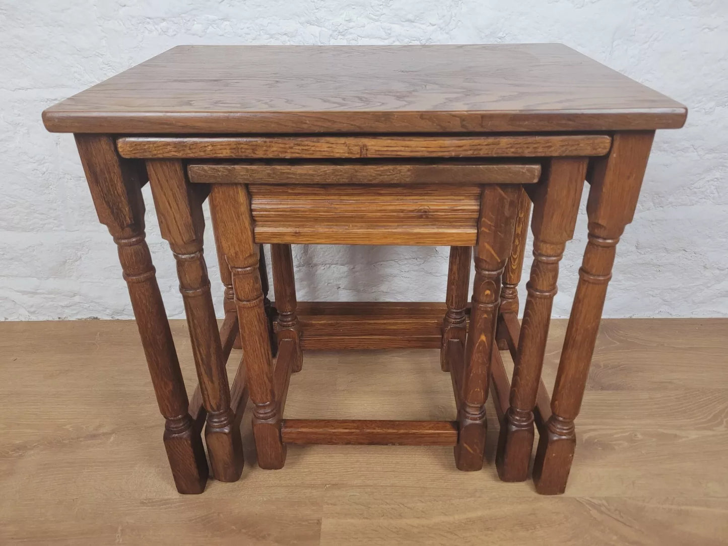 Vintage Nest of Tables Oak Country Rectangular Postage Available