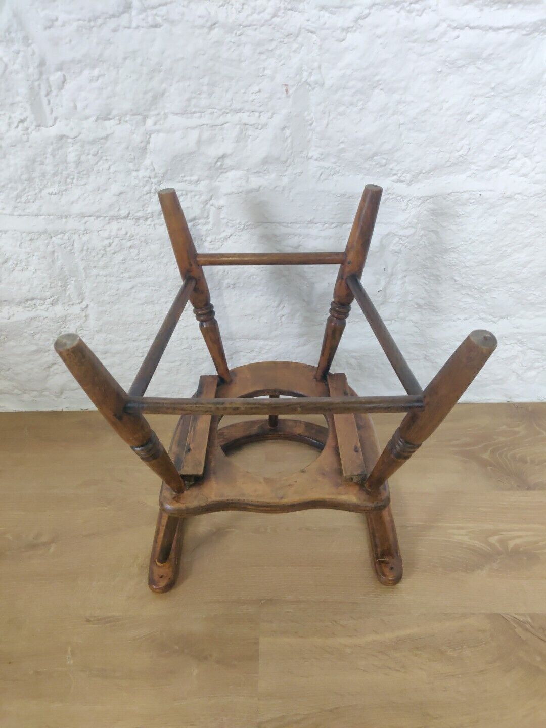 Victorian Child's Potty Chair Beech Spindle Back Postage Available