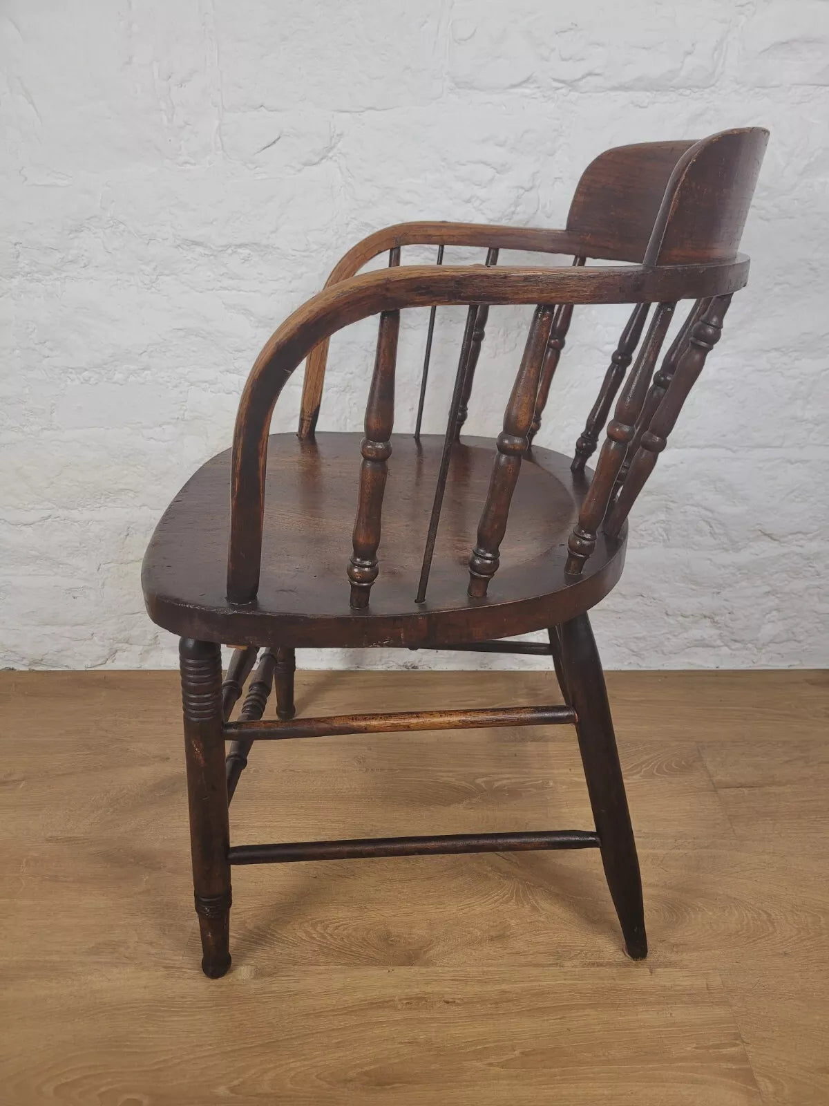 Vintage Office Elbow Chair Mid 20th Century Oak Spindle Back Postage Available