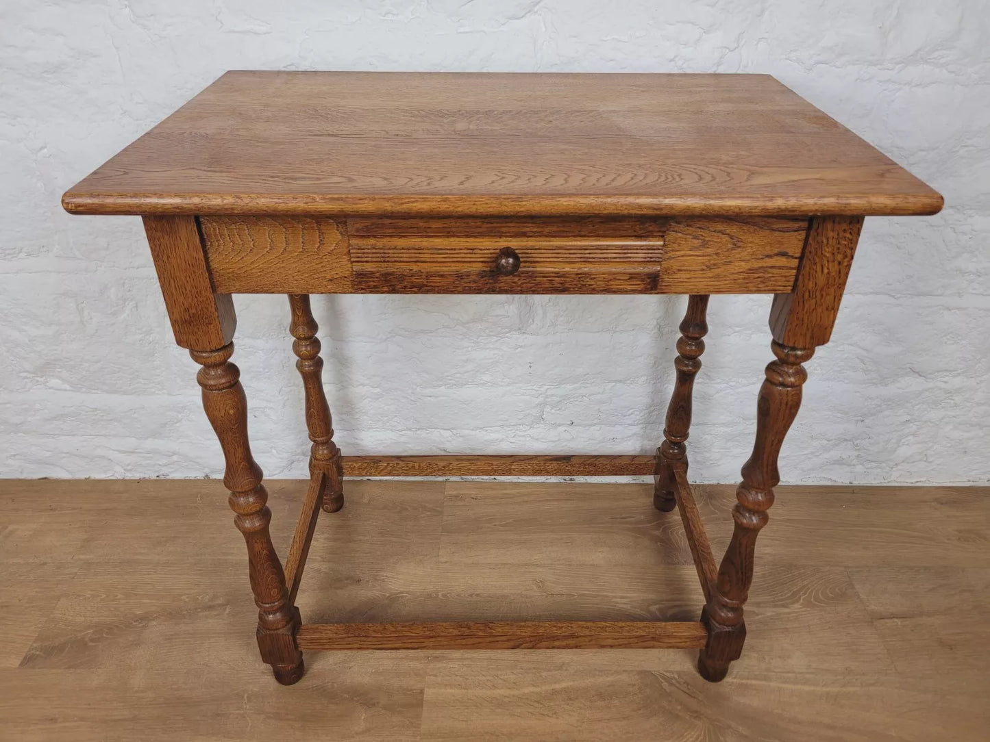 English Side Table Oak Mid Century Hall Table Drawer Country Postage Available