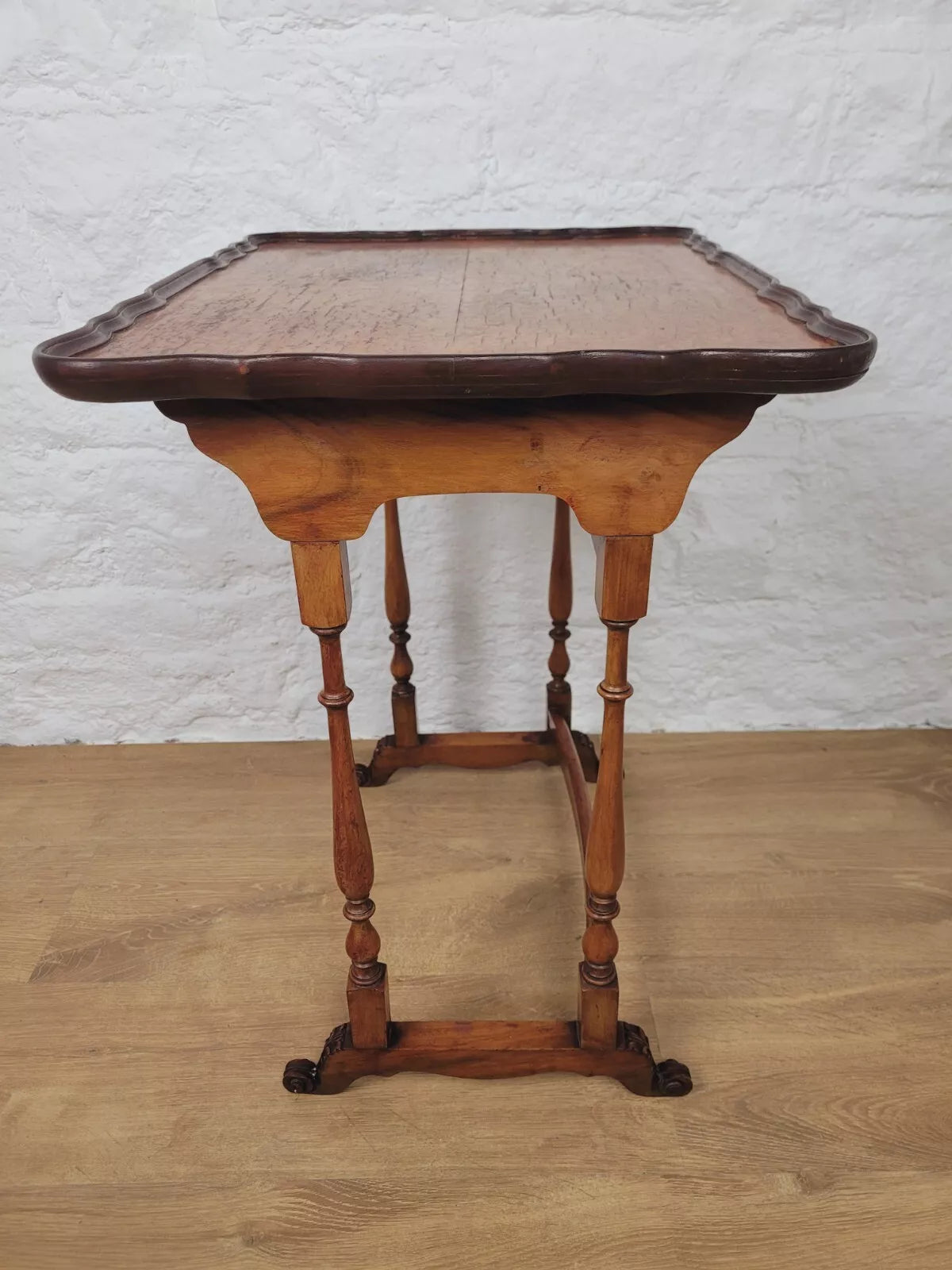 Victorian Side Table Scalloped Edge Carved Foliage Mahogany Postage Available