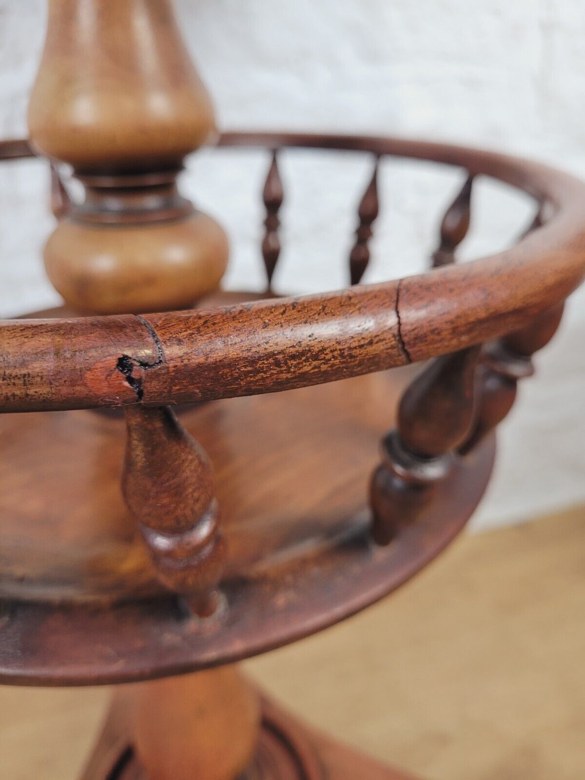 Tilt Top Side Table Two Tier Gallery Victorian English Postage Available