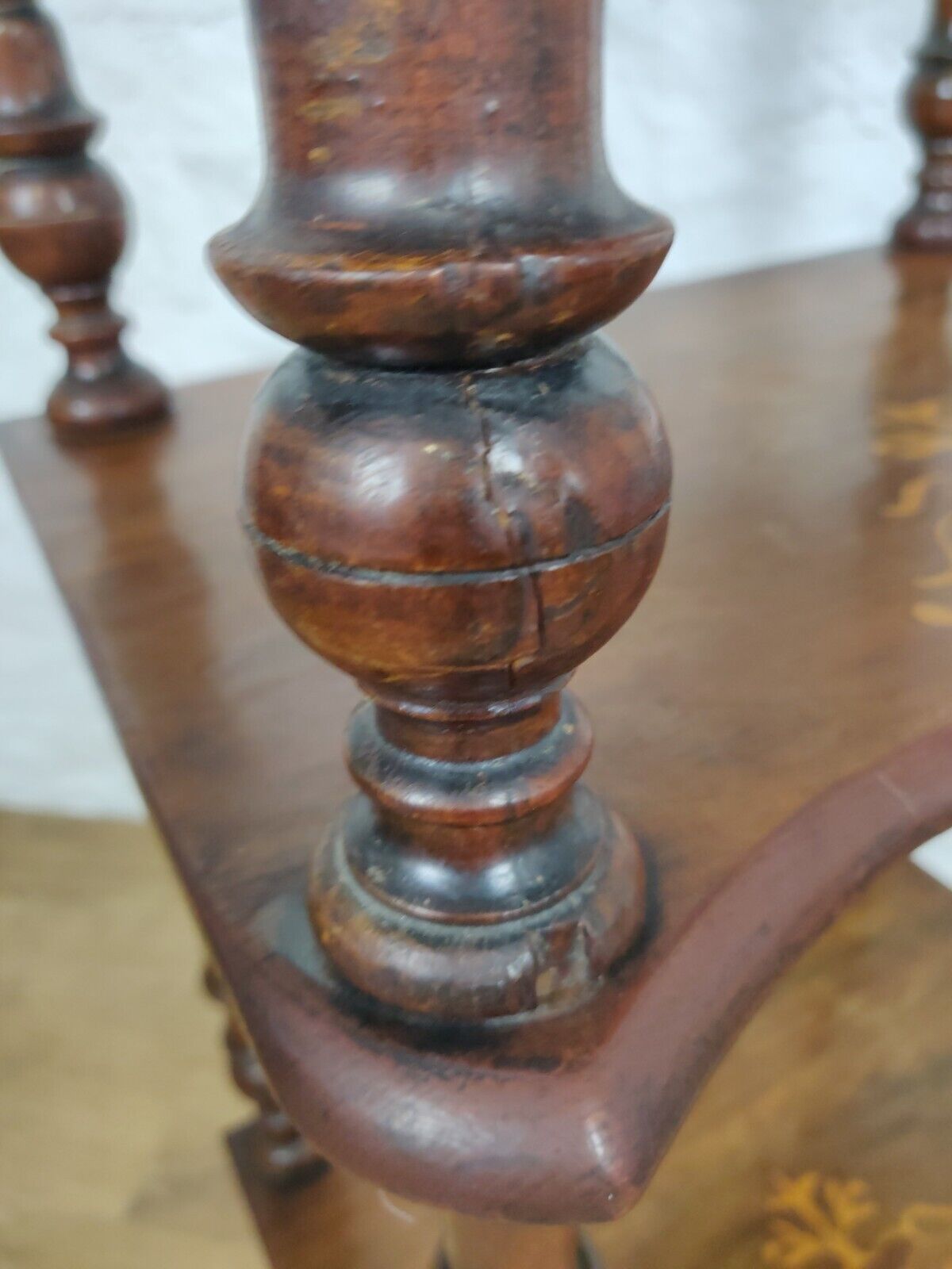 4 tier Whatnot Victorian Mahogany Finial Castors Antique Postage Available