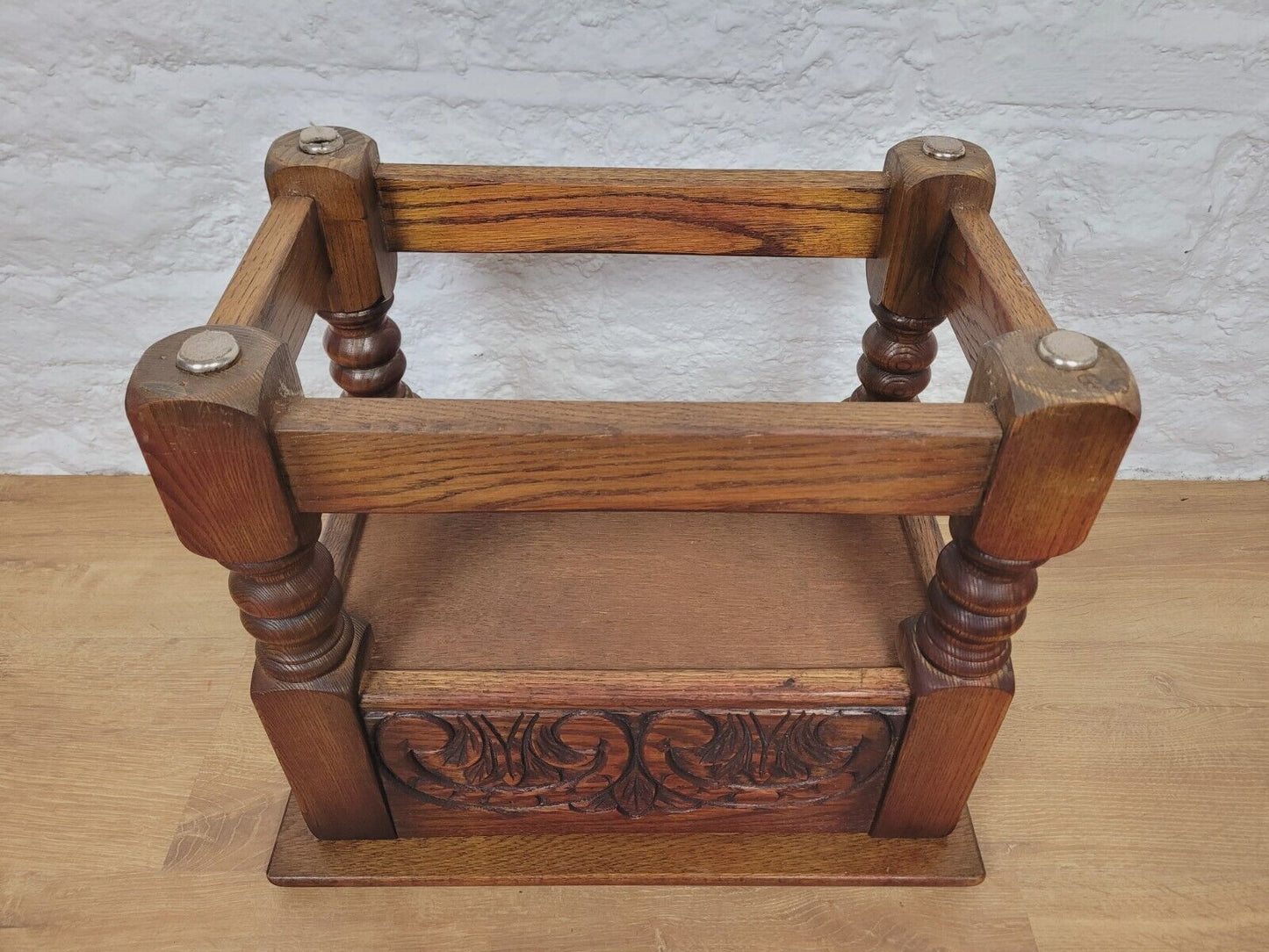 Oak Slipper Box 'Old Charm' Vintage Storage Postage Available