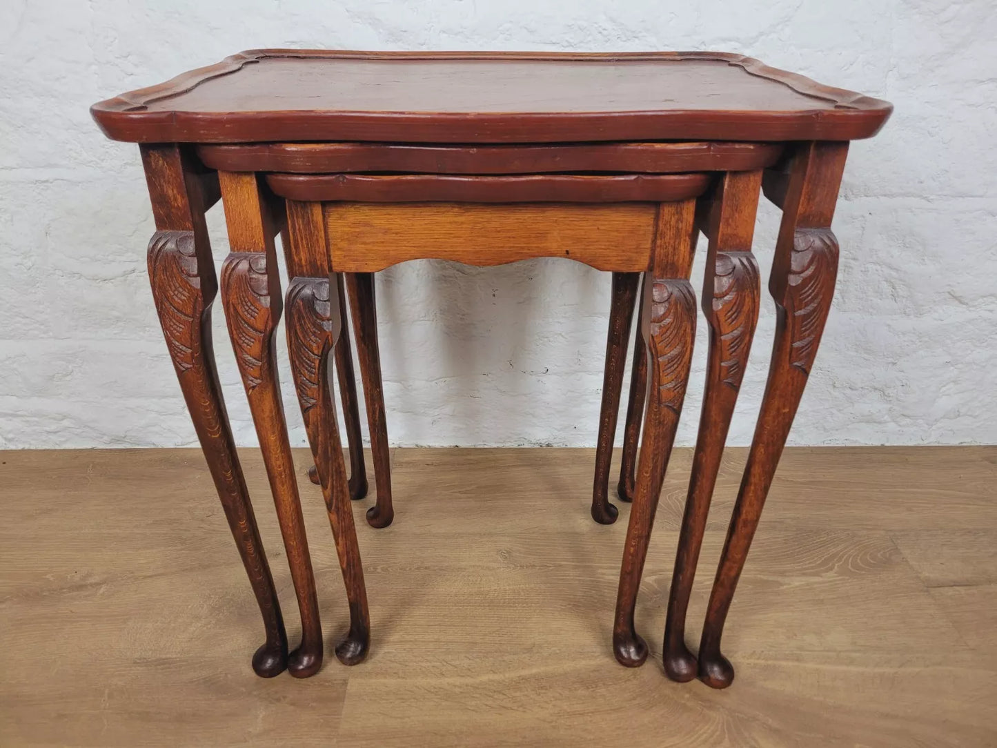 Nest of Tables Bevan Funnell Reprodux Carved Knees English Postage Available