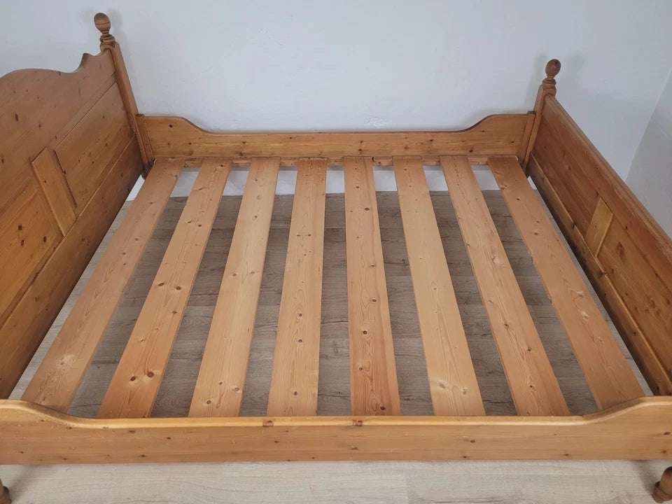 Victorian Sleigh Bed Frame Queen Country Pine Farmhouse 19thC Delivery Available