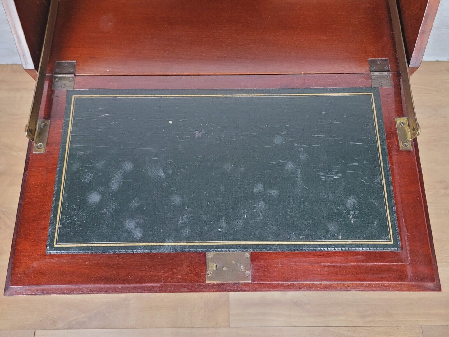 Edwardian Writing Bureau Satinwood Crossbanded Inlaid Leather Delivery Available