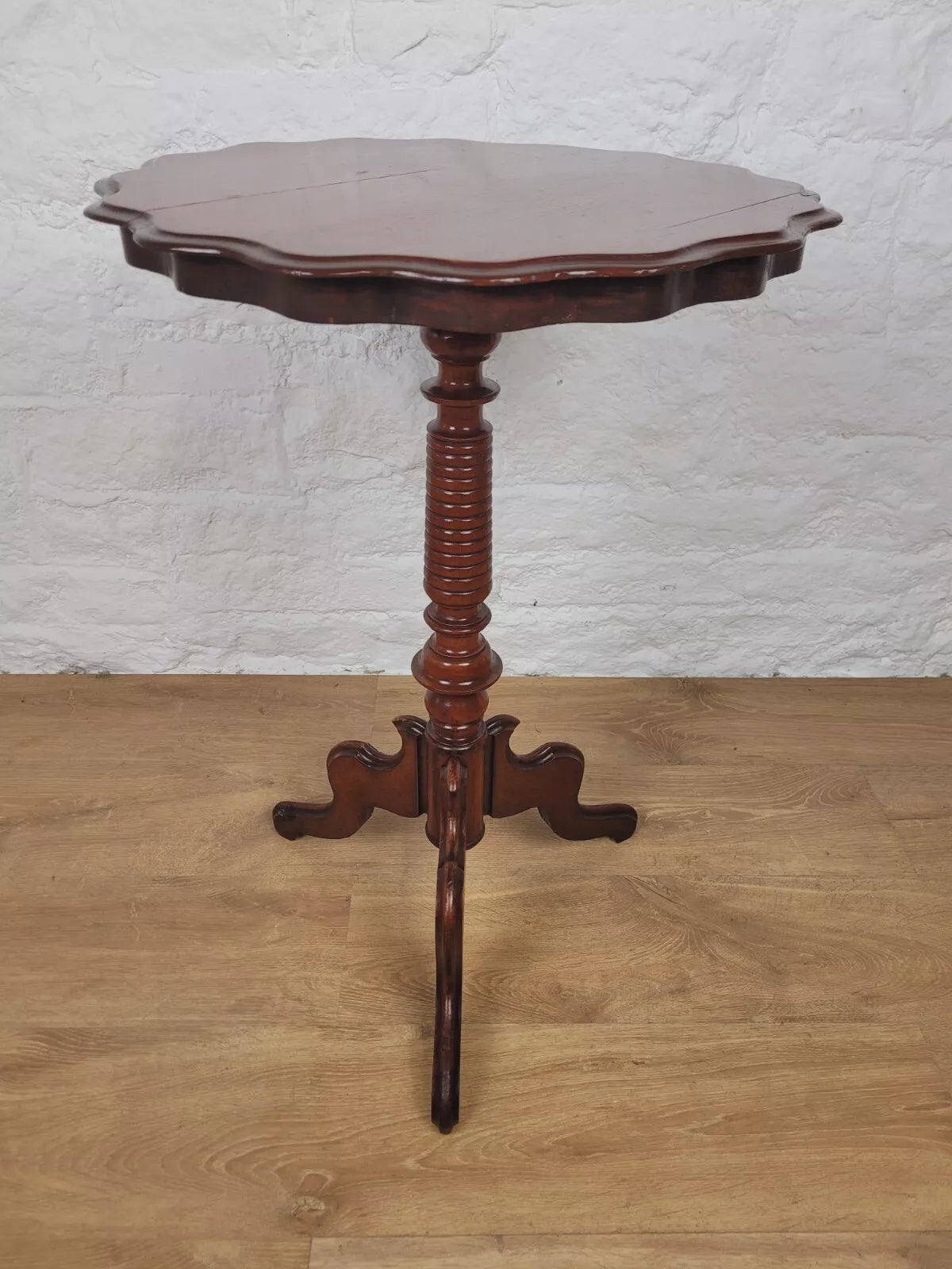 Victorian Pedestal Tripod Table Figured 19th Century Turned Postage Available