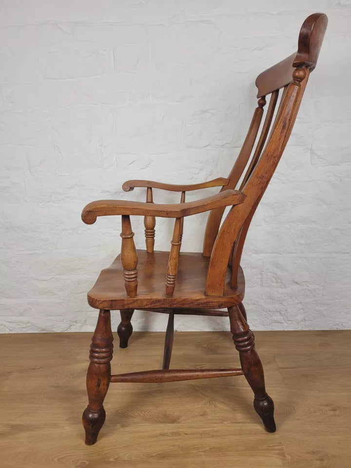 Farmhouse Kitchen Armchair Victorian Country Walnut C19th Delivery Available