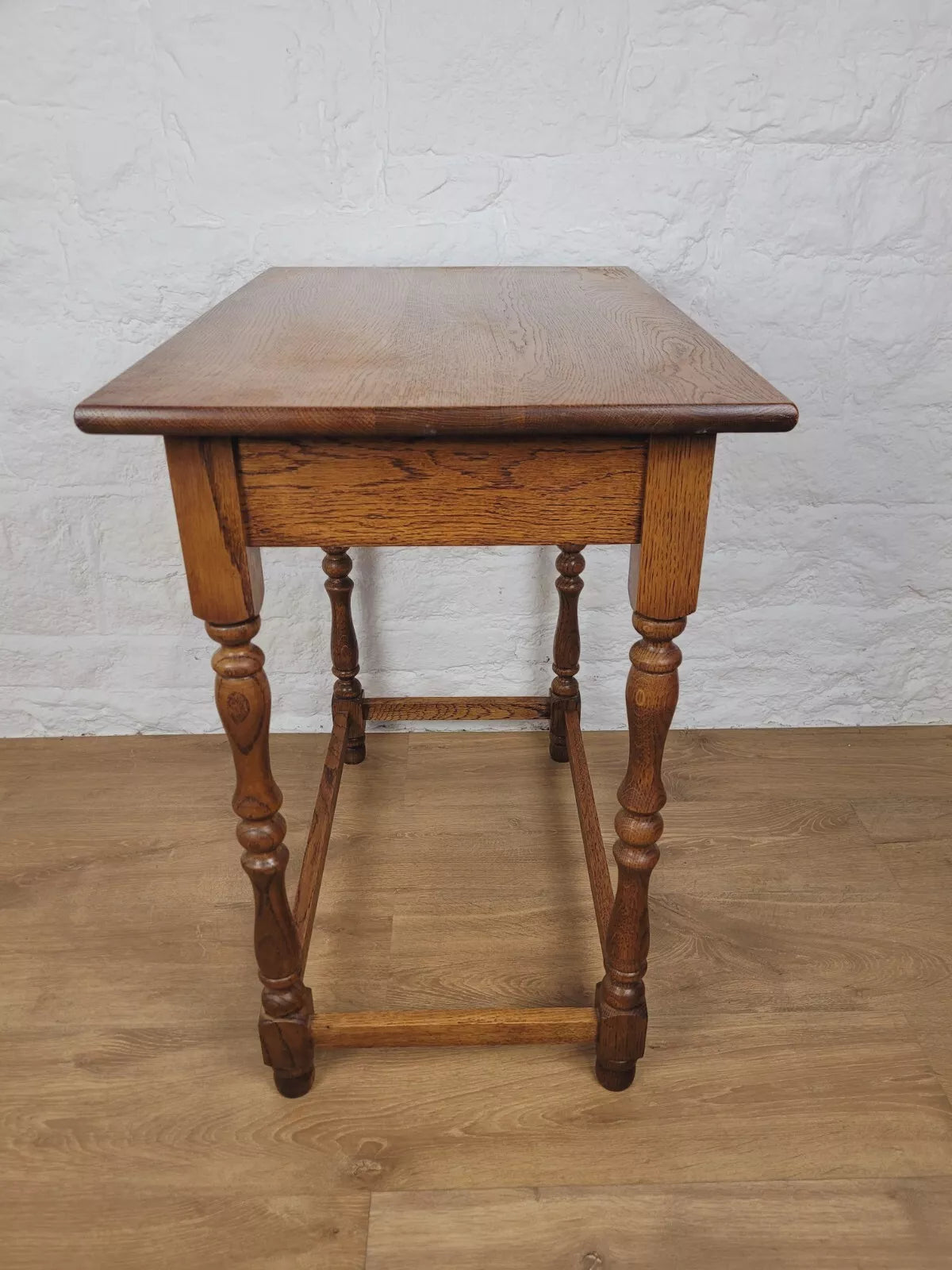 English Side Table Oak Mid Century Hall Table Drawer Country Postage Available