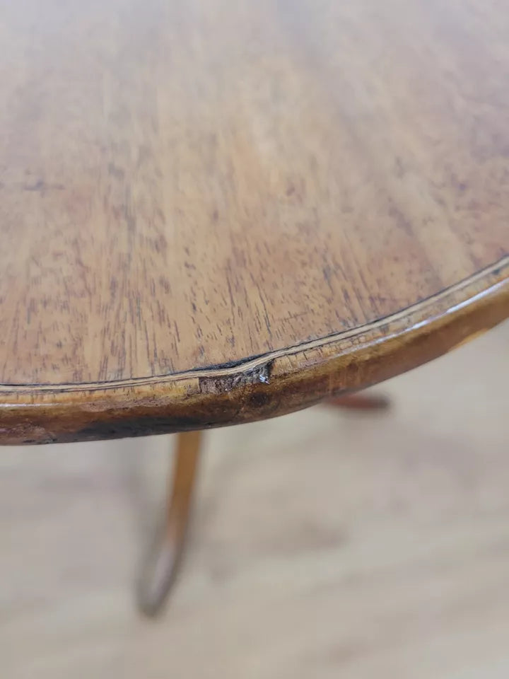 Tripod Tilt Top Table Oval Brass Inset 19th Century Mahogany Postage Available