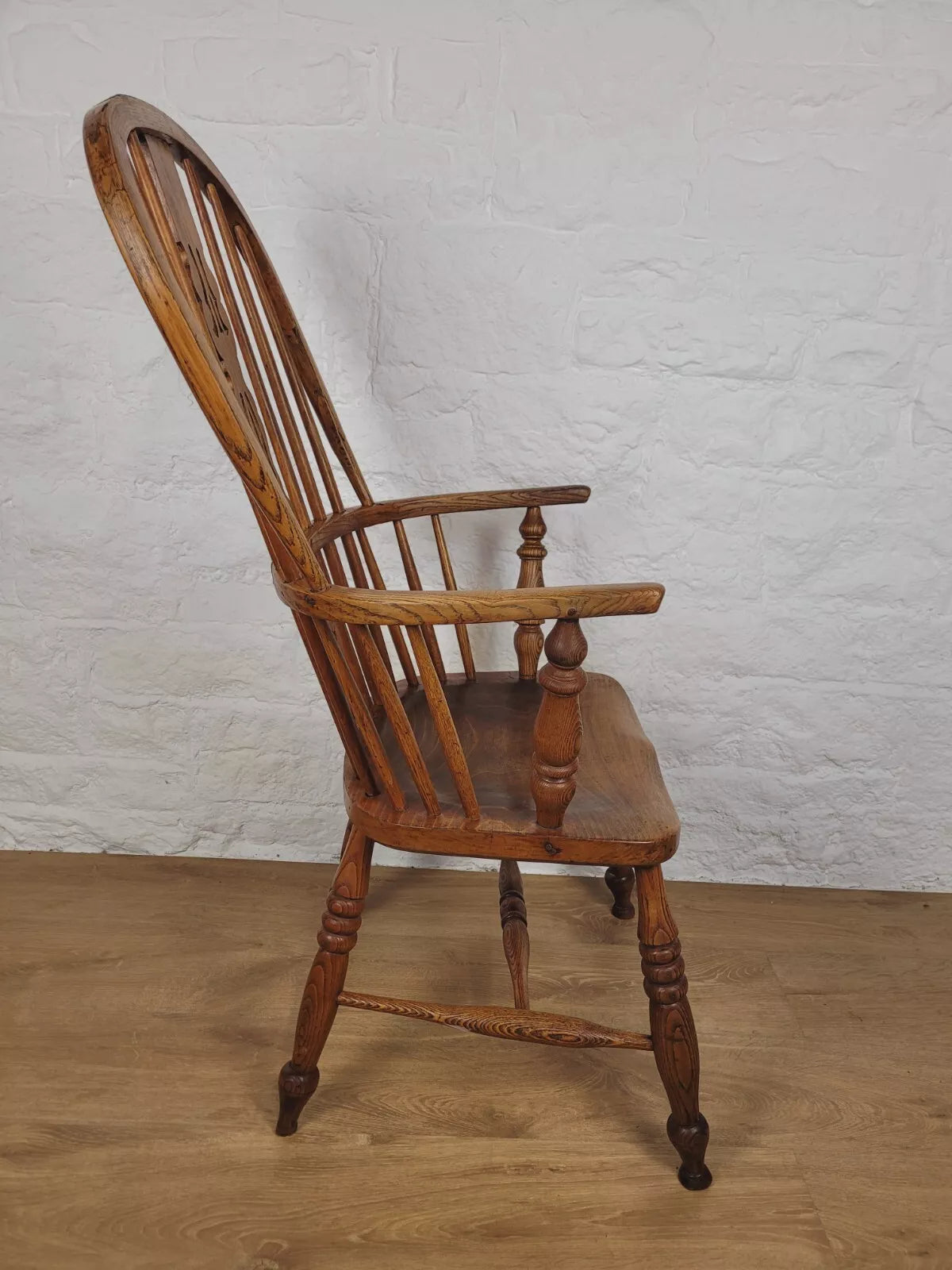 Victorian Windsor Armchair Pierced Splatback Oak Antique 1860s Postage Available