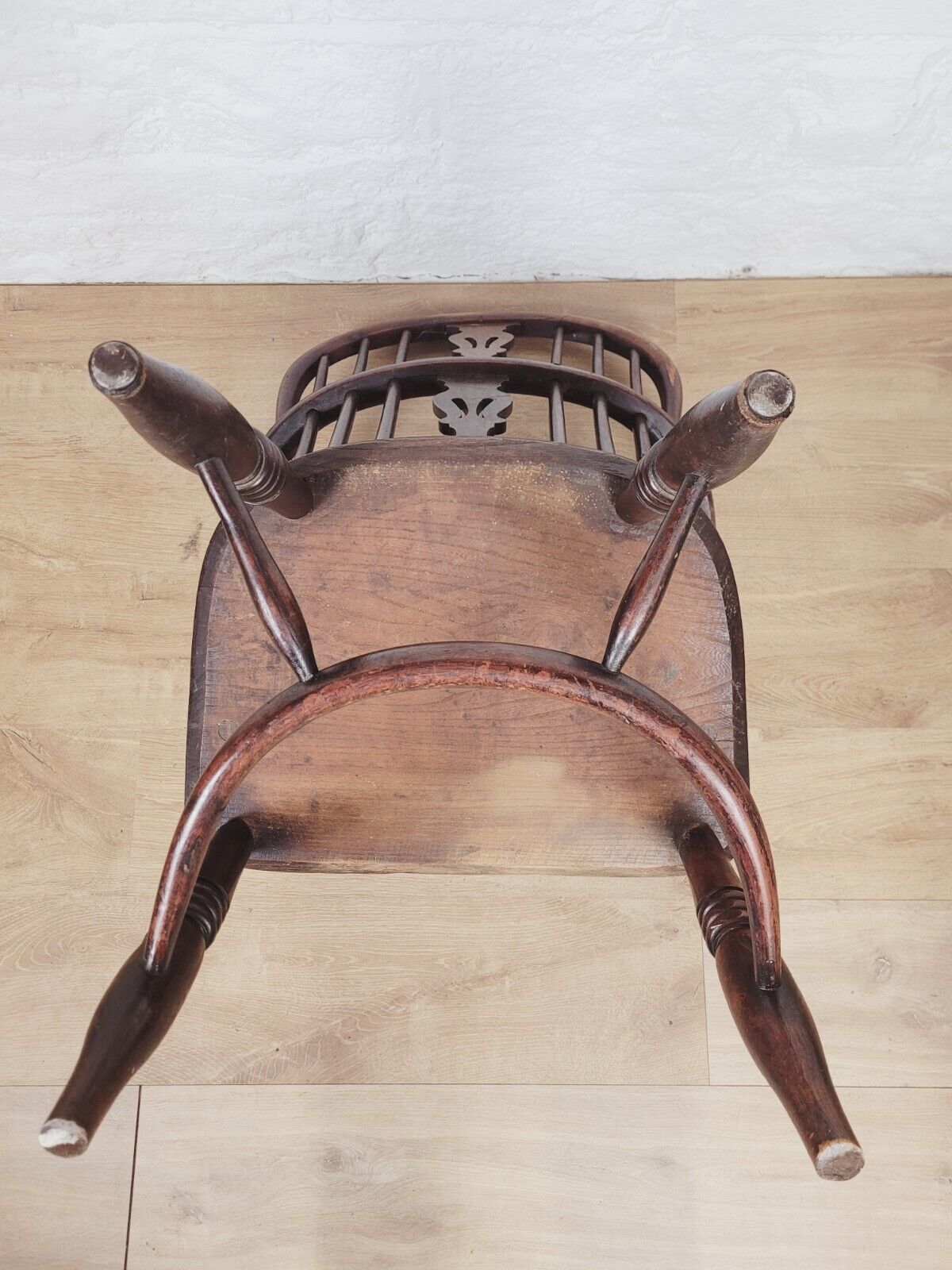 Elm Windsor Armchair Crinoline Splatback Antique 1860s Postage Available