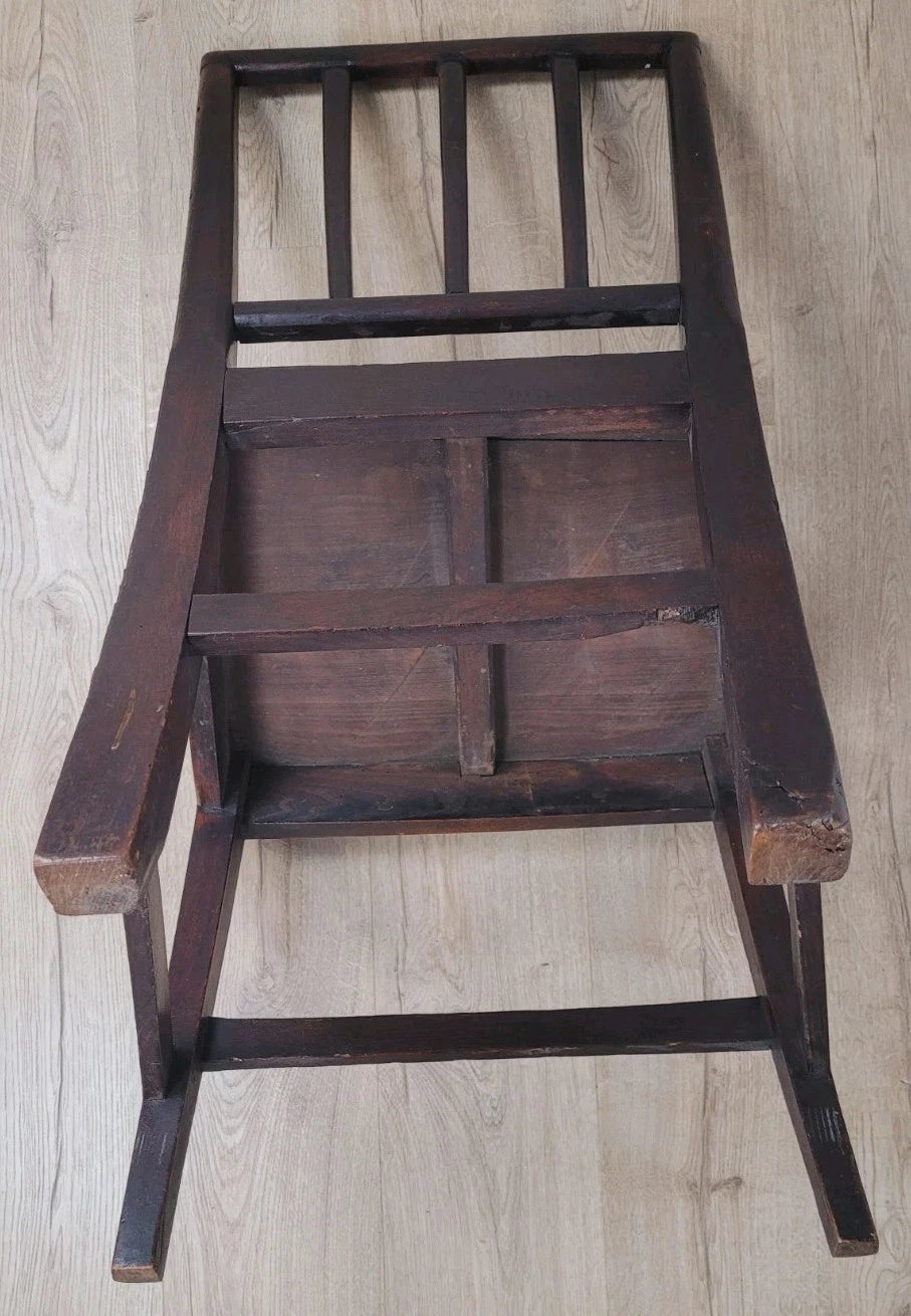 Victorian Kitchen Chair Oak Rail Back 19th Century Antique Postage Available