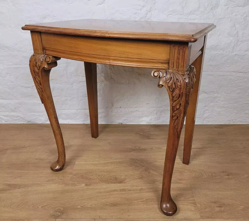 Walnut Occasional Side Table Carved Vintage Antique Style Postage Available