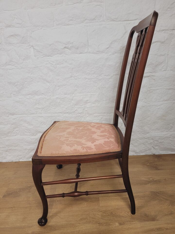 Edwardian Inlaid Accent Chair Heart Backsplat High Back Postage Available