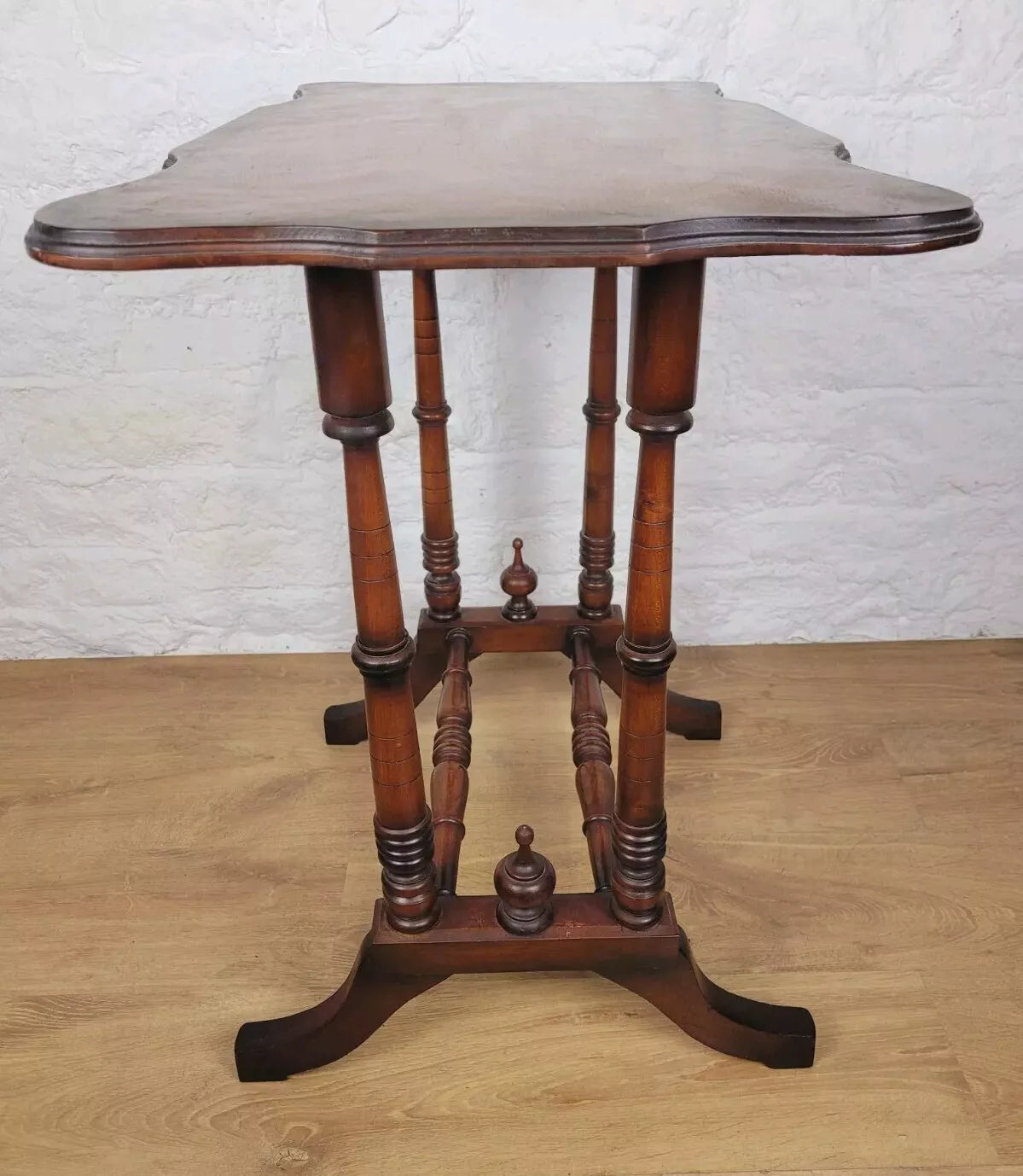 Victorian Occasional Table Carved Finials 19thC Mahogany Postage Available