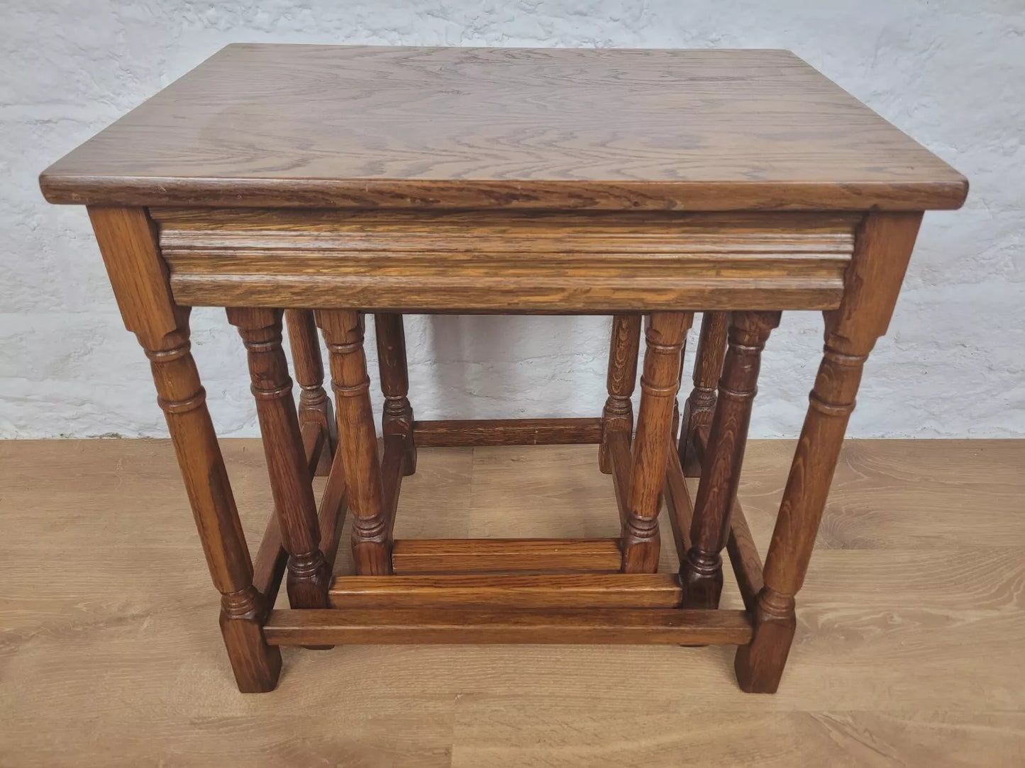 Vintage Nest of Tables Oak Country Rectangular Postage Available