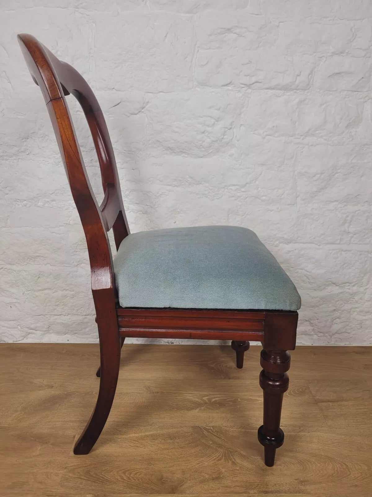 Victorian Dining Chair Balloon Back Upholstered English 19thC Postage Available