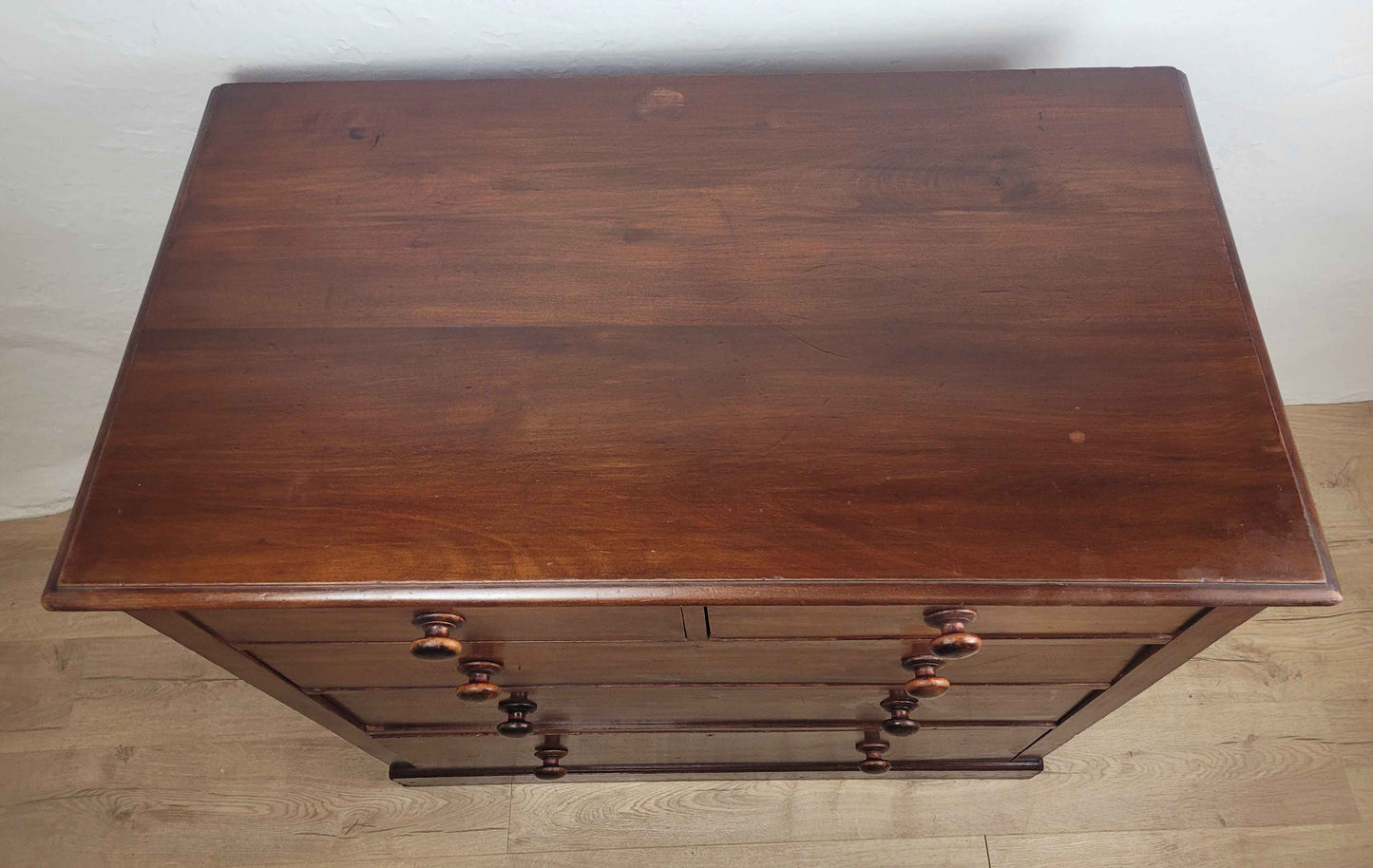 Victorian Chest of Drawers 2 Over 3 19thC Bun Handles Delivery Available