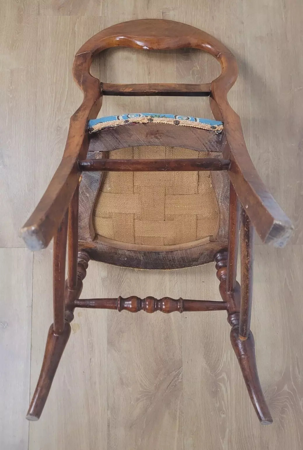 Fruitwood Dining Chair Victorian Balloon Back Upholstered Postage Available