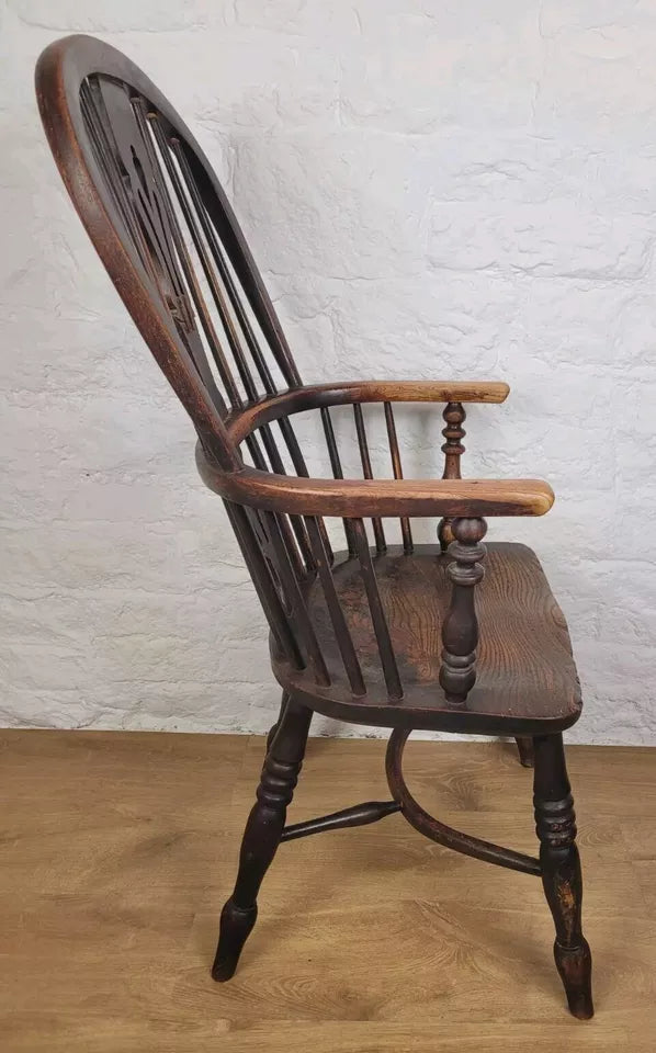 Windsor Armchair Victorian Crinoline Stretcher HoopBack 19thC Delivery Available