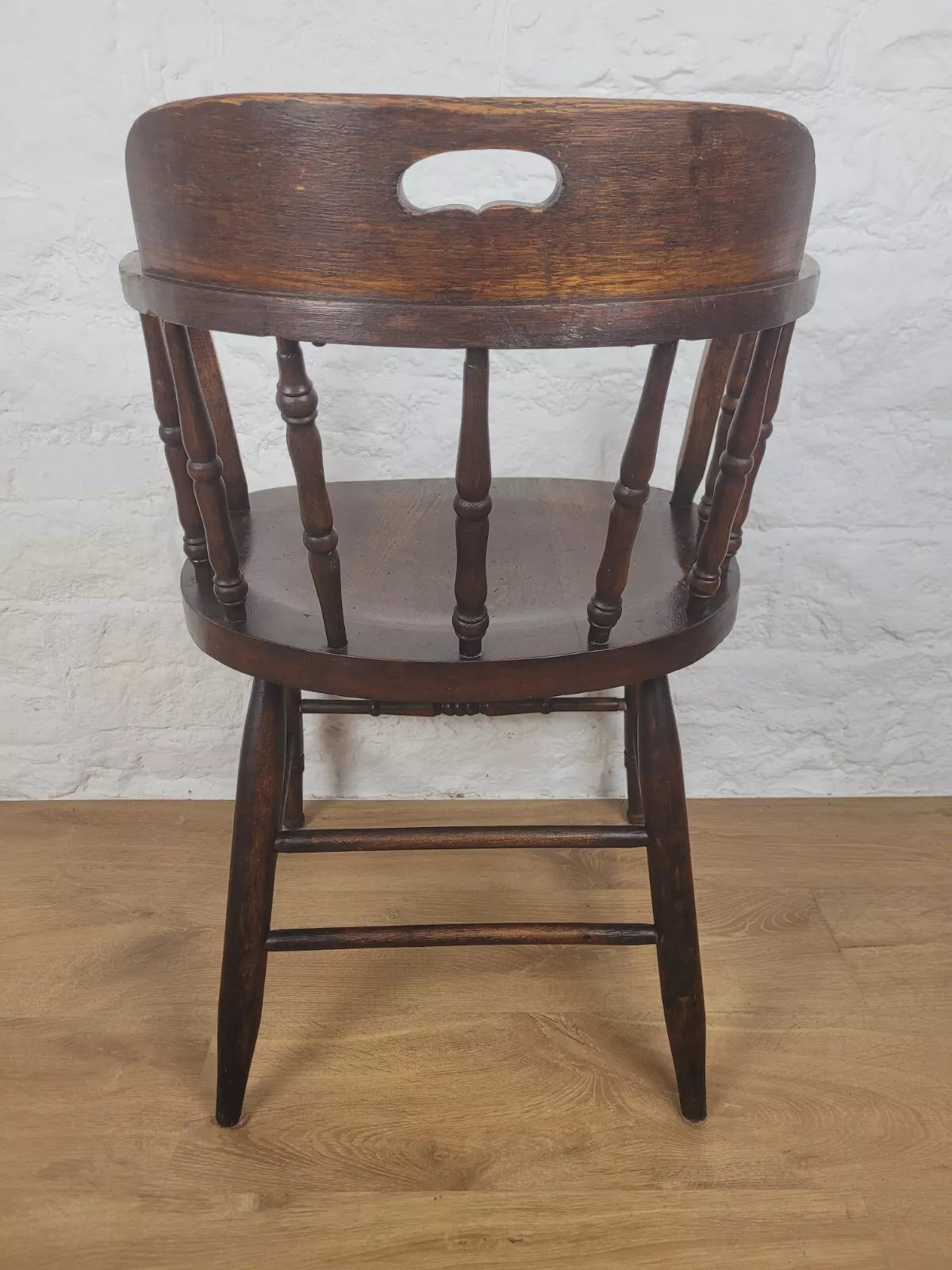 Vintage Office Elbow Chair Mid 20th Century Oak Spindle Back Postage Available