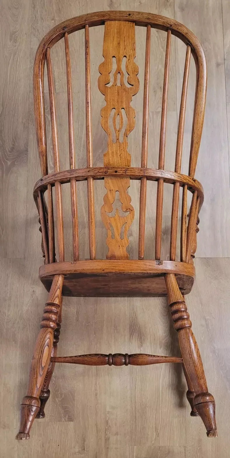 Victorian Windsor Armchair Pierced Splatback Oak Antique 1860s Postage Available