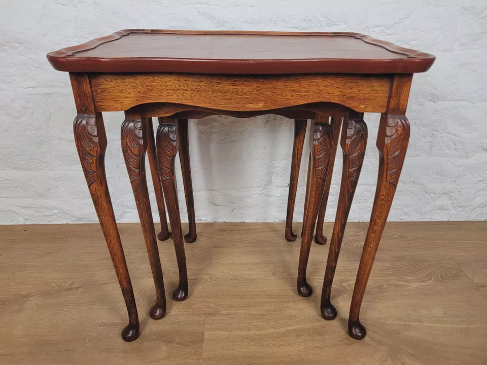 Nest of Tables Bevan Funnell Reprodux Carved Knees English Postage Available