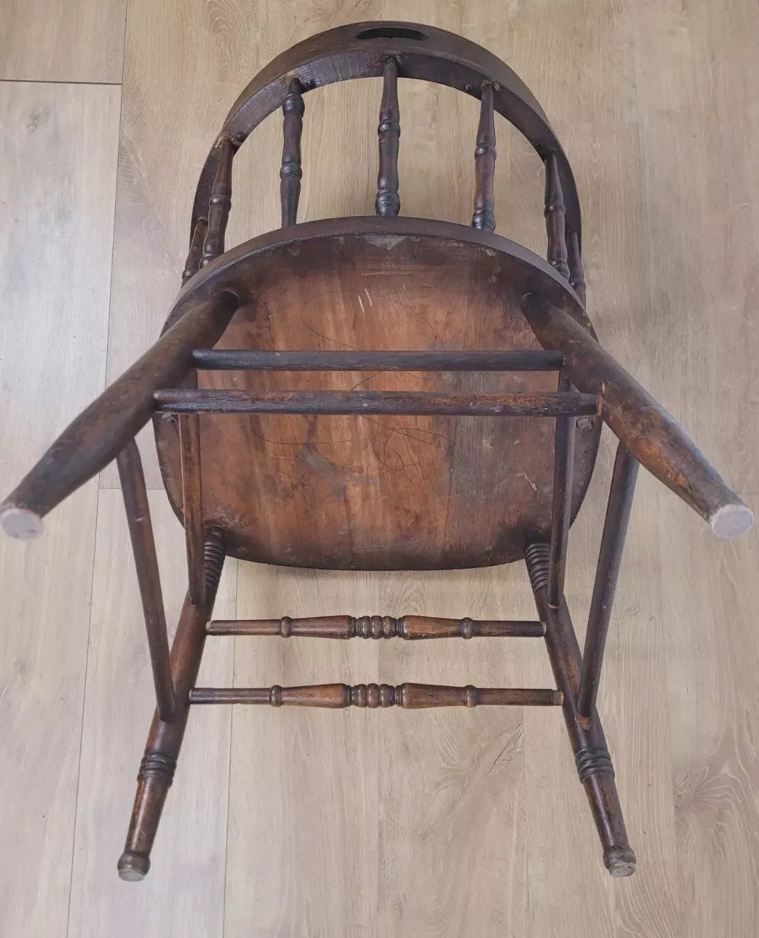 Vintage Office Elbow Chair Mid 20th Century Oak Spindle Back Postage Available