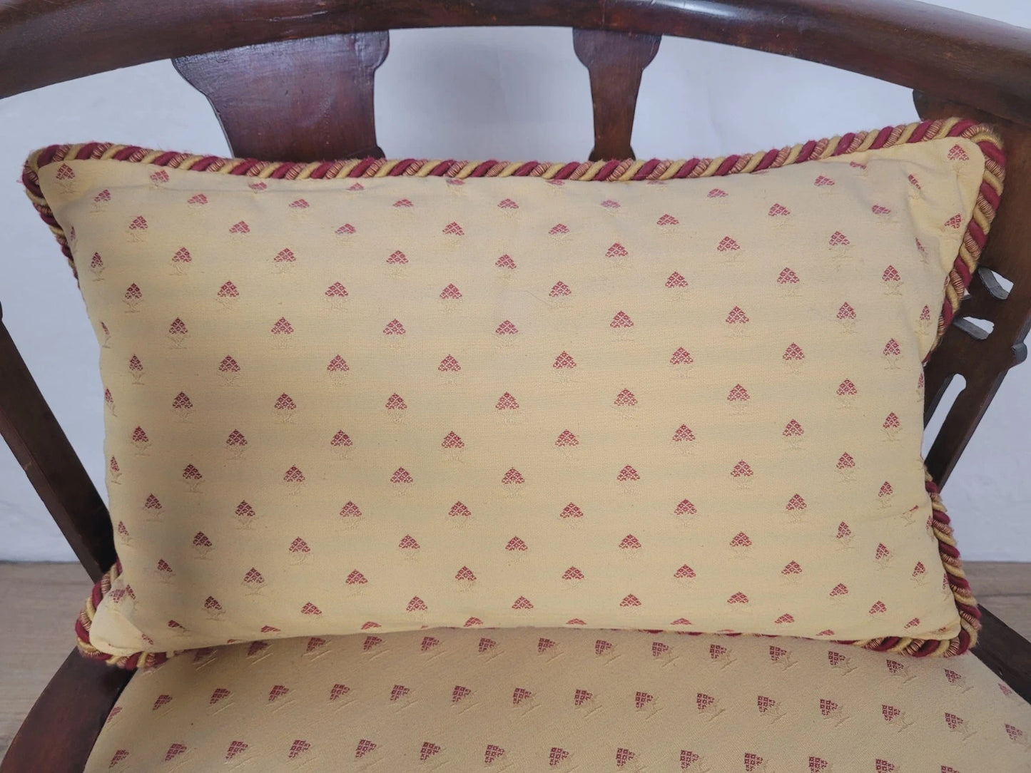 Edwardian Bedroom Elbow Chair Cushion Pierced Back Upholstered Postage Available