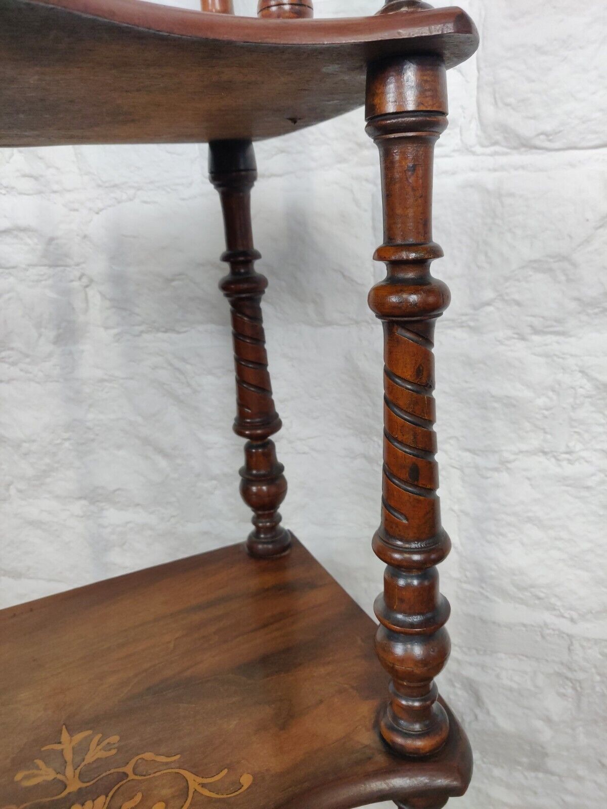 4 tier Whatnot Victorian Mahogany Finial Castors Antique Postage Available