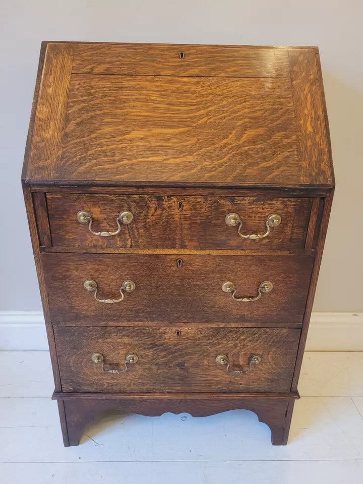 Writing Bureau Desk English Oak Fall Front Antique Country Delivery Available