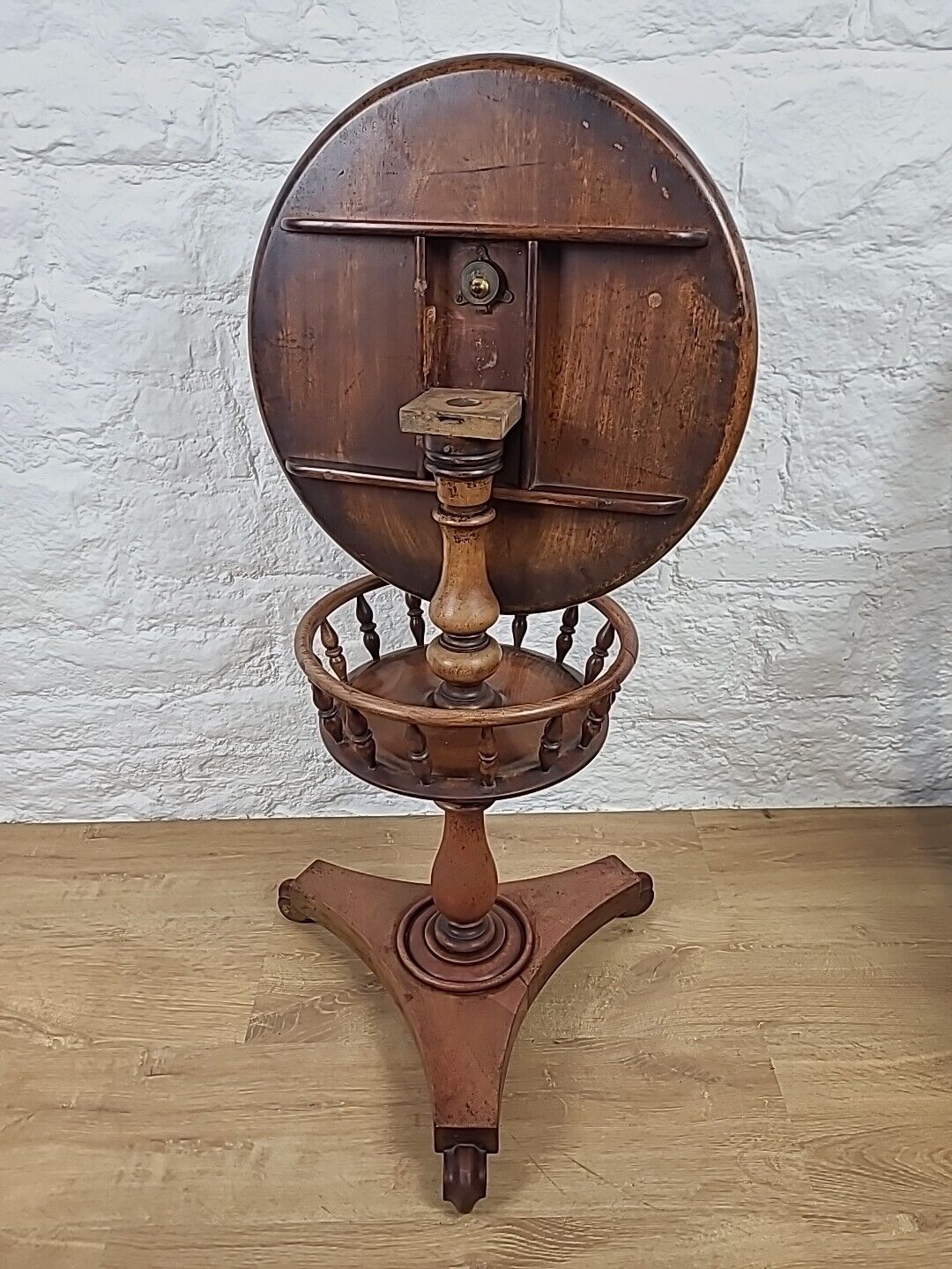 Tilt Top Side Table Two Tier Gallery Victorian English Postage Available