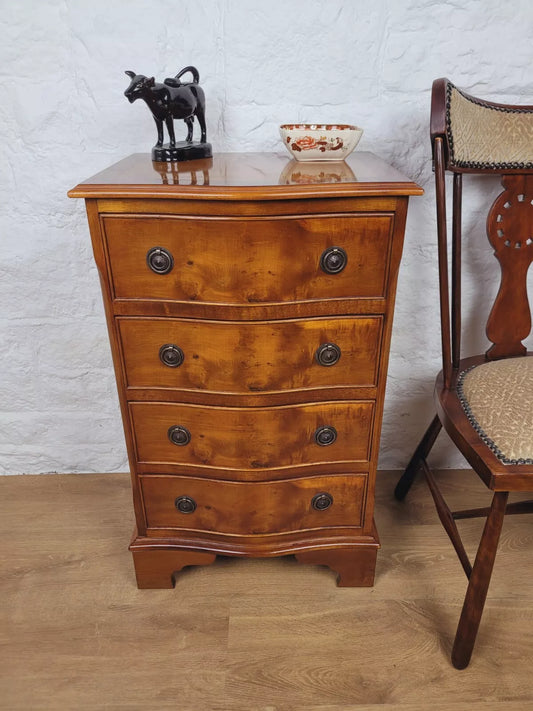 Walnut Chest Of Drawers Serpentine Reproduction Vintage Postage Available