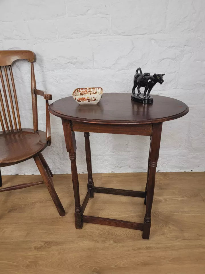 Edwardian Oval Side Table Hall Turned Legs Mahogany English Postage Available