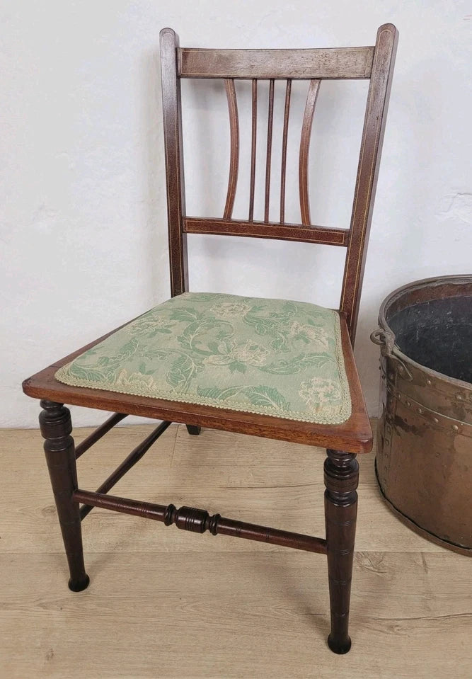 Edwardian Childs Bedroom Chair J.T. Antique Floral Upholstery Postage Available