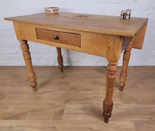 Victorian Pine Table Kitchen Farmhouse Drop Leaf Rustic Delivery Available