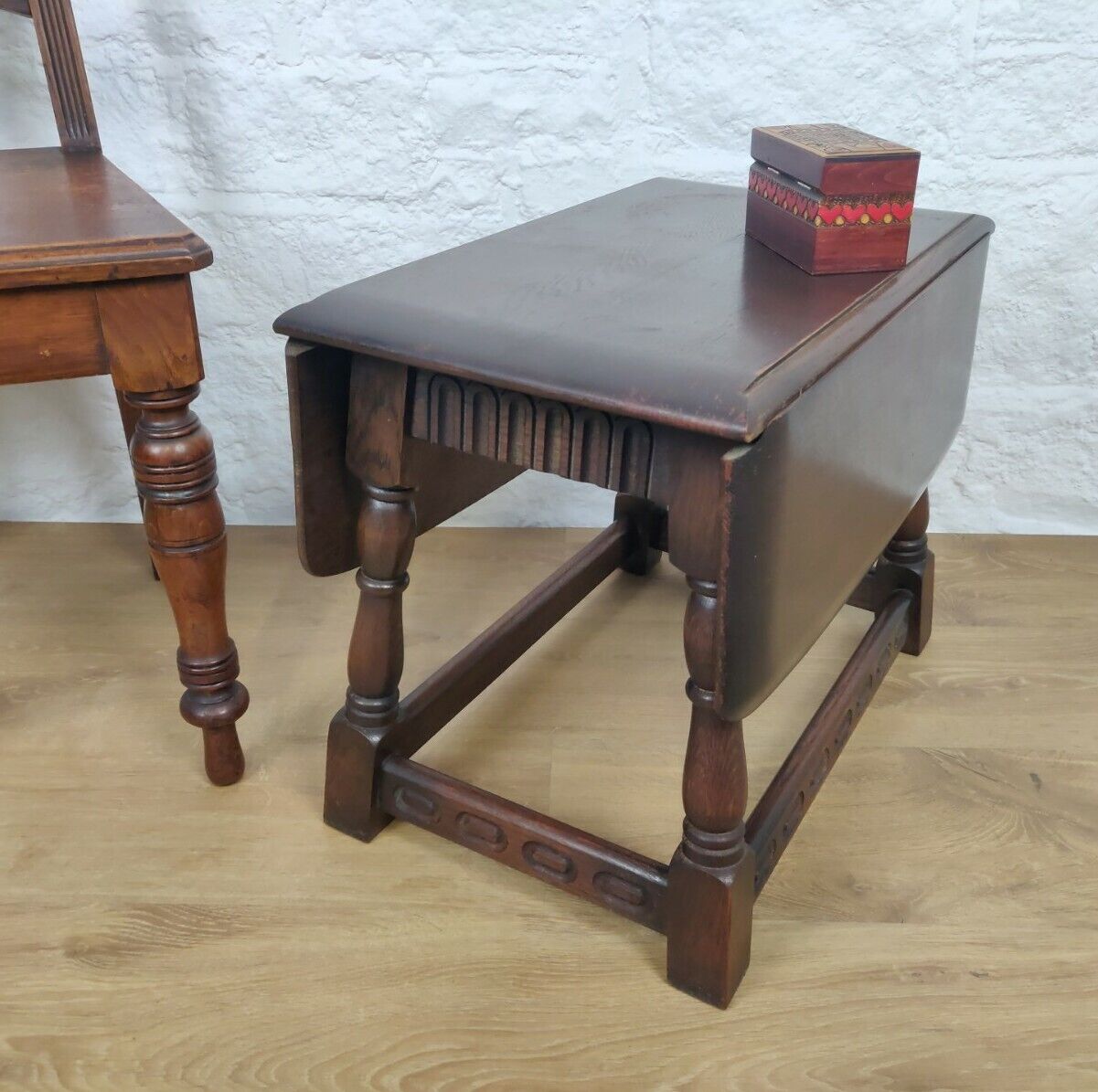 Priary Drop Leaf Table Turnable Top Jacobean Style Mahogany Postage Available