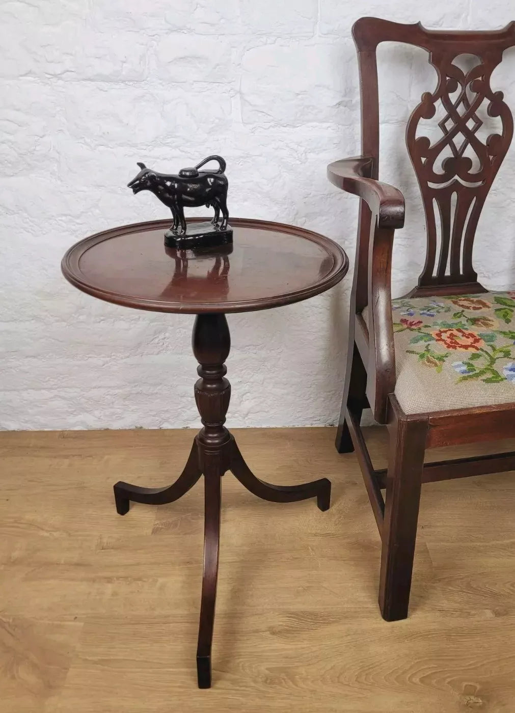 Victorian Tripod Wine Table English Circular Mahogany Postage Available