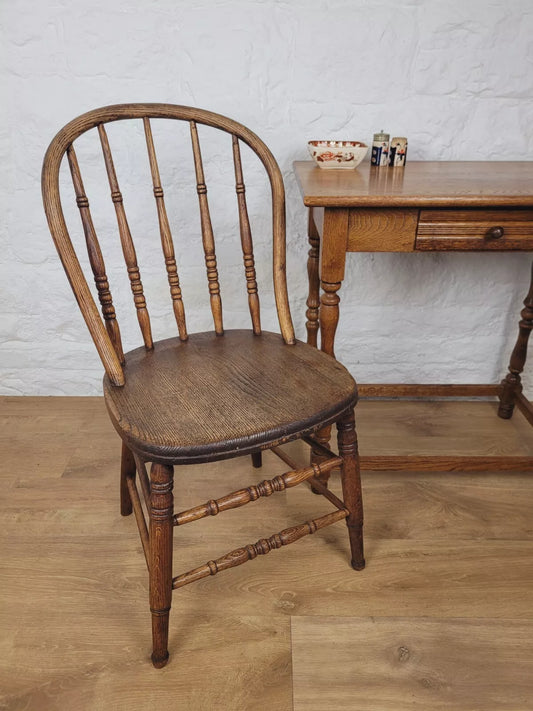 Victorian Windsor Kitchen Chair Oak Spindle Back Country Postage Available