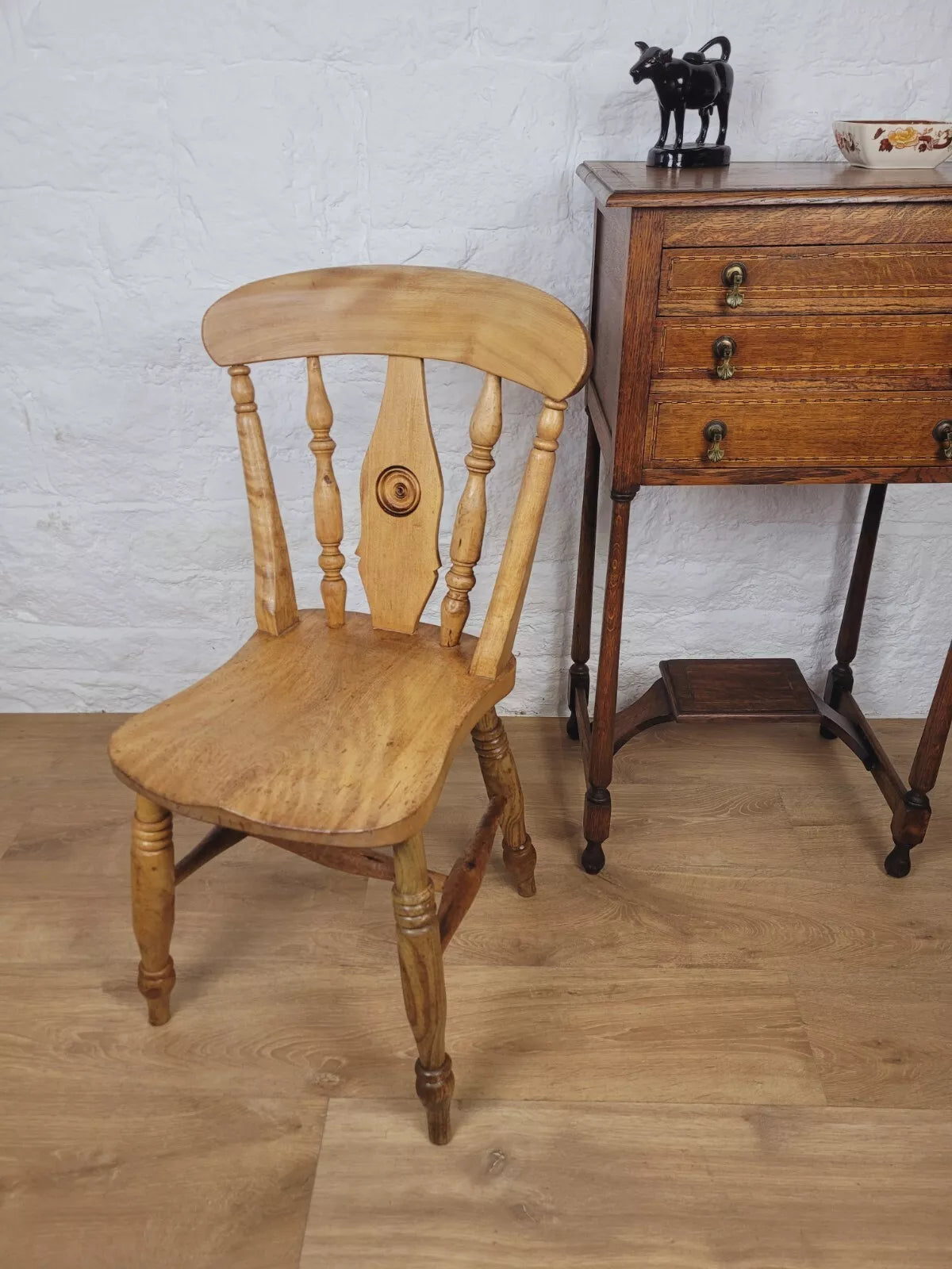 Kitchen Chair Bulls-eye Back Farmhouse Oak Country Postage Available