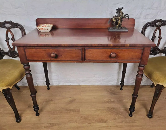 Victorian Writing Side Table Drawers Mahogany 19th-Century Delivery Available