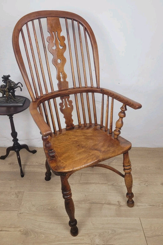 Victorian Windsor Armchair HoopBack Crinoline Stretcher 19thC Delivery Available