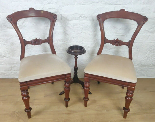 James Reilly Dining Chairs Pair Bulls-eye Ornate 19thC English Postage Available