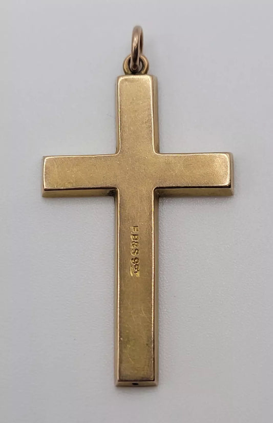 Edwardian Crucifix Pendant Gold 9ct C1910 Antique Hallmarked Postage Available