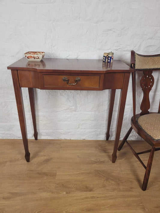 Reproduction Hall Side Table Mahogany Drawer Brass Handle Delivery Available