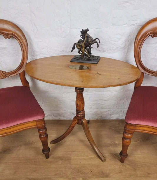 Tripod Tilt Top Table Oval Brass Inset 19th Century Mahogany Postage Available